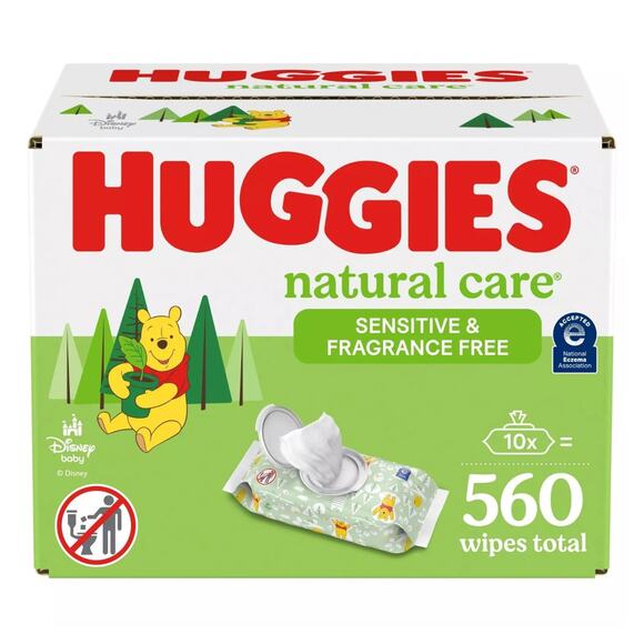 Huggies Natural Care Sensitive Baby Wipes, Unscented, 10 Pack, 560 Total Ct - Picture 2 of 8